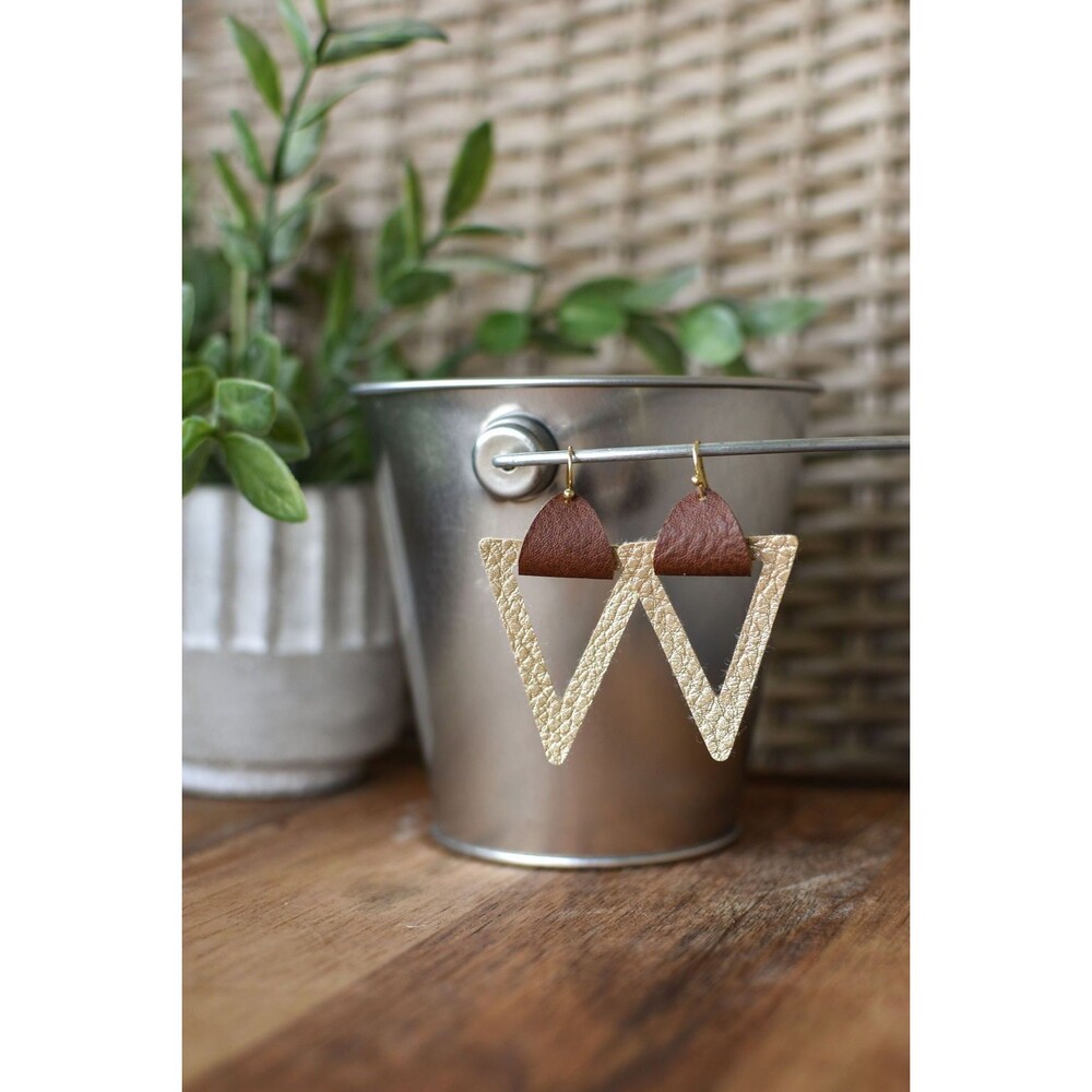 Triangle Faux Leather Earrings